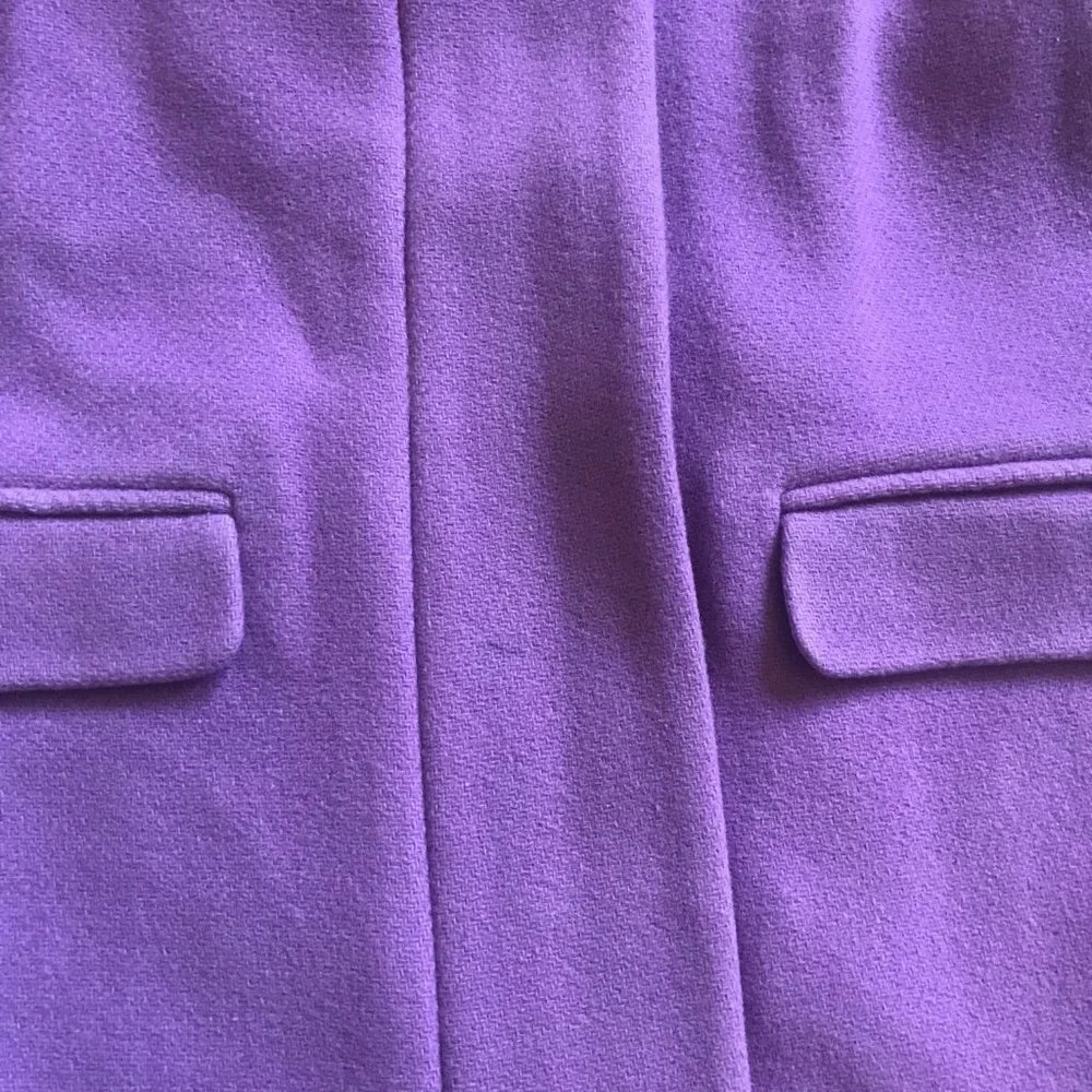 NWT JCREW NEW Cocoon Coat Jacket Womens 0 Purple Italian Stadium Cloth Wool NEW - Picture 7 of 13